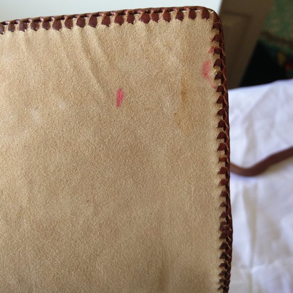 Vintage Handmade Leather Crossbody Bag Print Horse - Picture 11 of 14